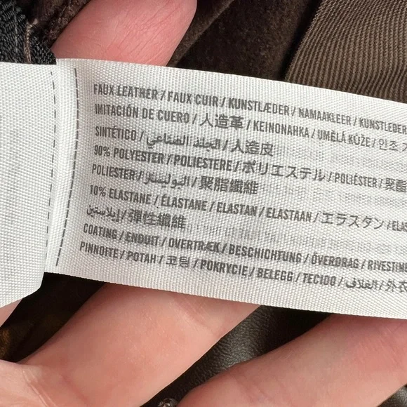 Abercrombie & Fitch Vegan Leather Pants - Brown Flare - Picture 7 of 11